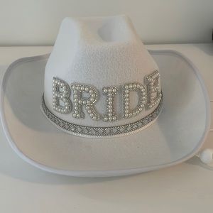 Bride Cowgirl Shiny Pearl White Hat